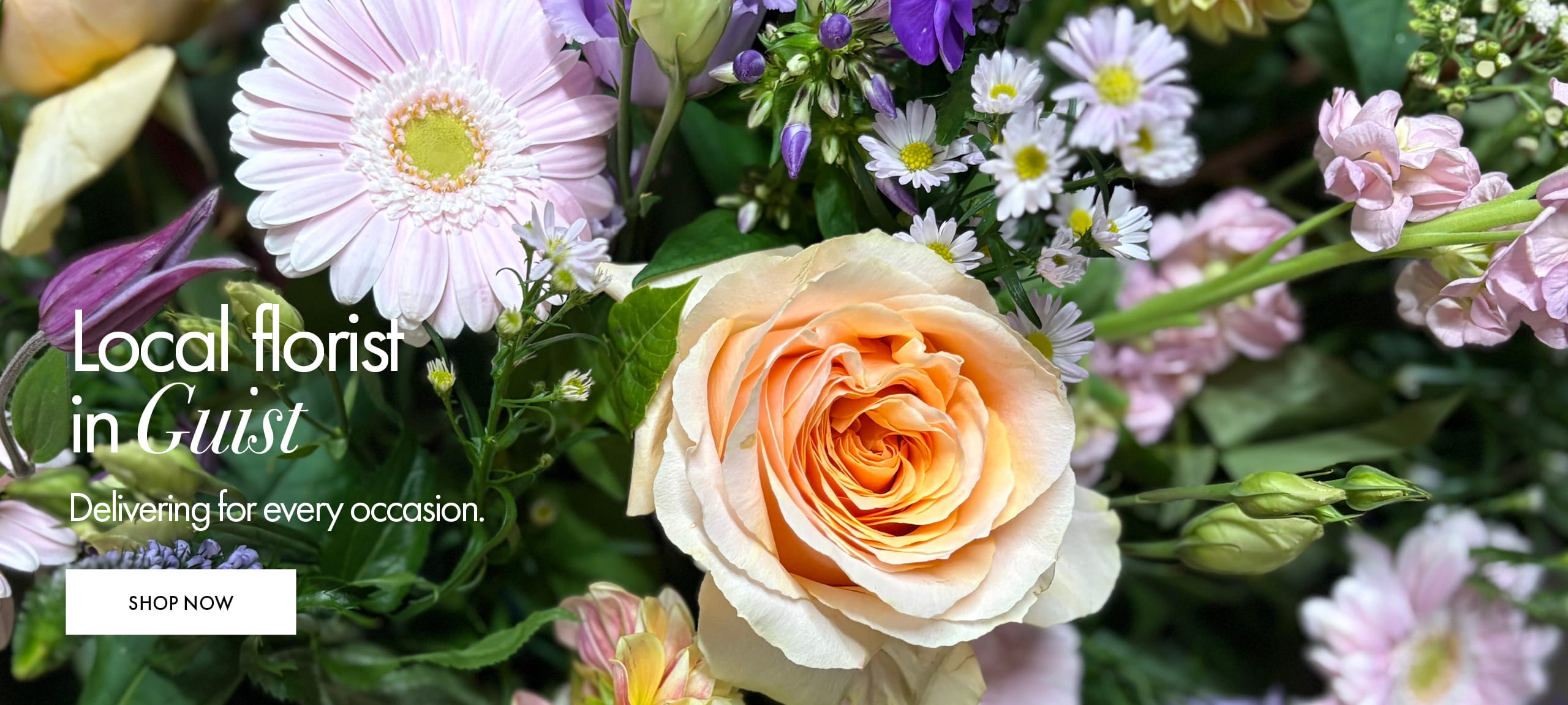 Seasonal bouquets from Sarah Coxon Floral Design in Guist offering same-day delivery