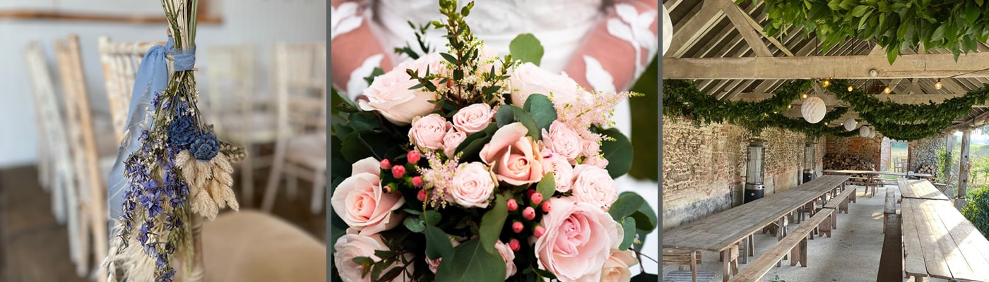 Wedding flowers from Sarah Coxon Floral Design in Guist