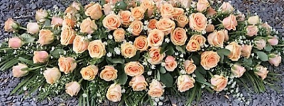 Rose Large Spray - At Sarah Coxon Floral Design we are delighted to present this product available for flower delivery in Mid and North Norfolk. 

This is a beautiful natural looking spray which was designed to rest on top of a casket. It contains all roses (of a colour of your choice) with a small amount of September daisy and mixed foliage chosen to complement the roses perfectly. 

A stunning spray which has been arranged in water retaining foam (oasis) to ensure maximum freshness.

There are 3 sizes which are:

Standard size is 3ft

Deluxe size is 4ft

Luxury size is 5ft 

We deliver directly to all of the local funeral directors and will contact them to confirm a delivery time and to ensure we make the correct size.

Our flowers at Sarah Coxon Floral Design arrive fresh from the Dutch auctions every day so you can be rest assured we are using the best quality of flowers available.

Please ensure you advise of the colour Roses you would like in the request box.